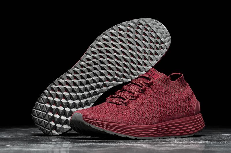 Red Nobull Crimson Knit Runner Men's Running Shoes | CA I1056L